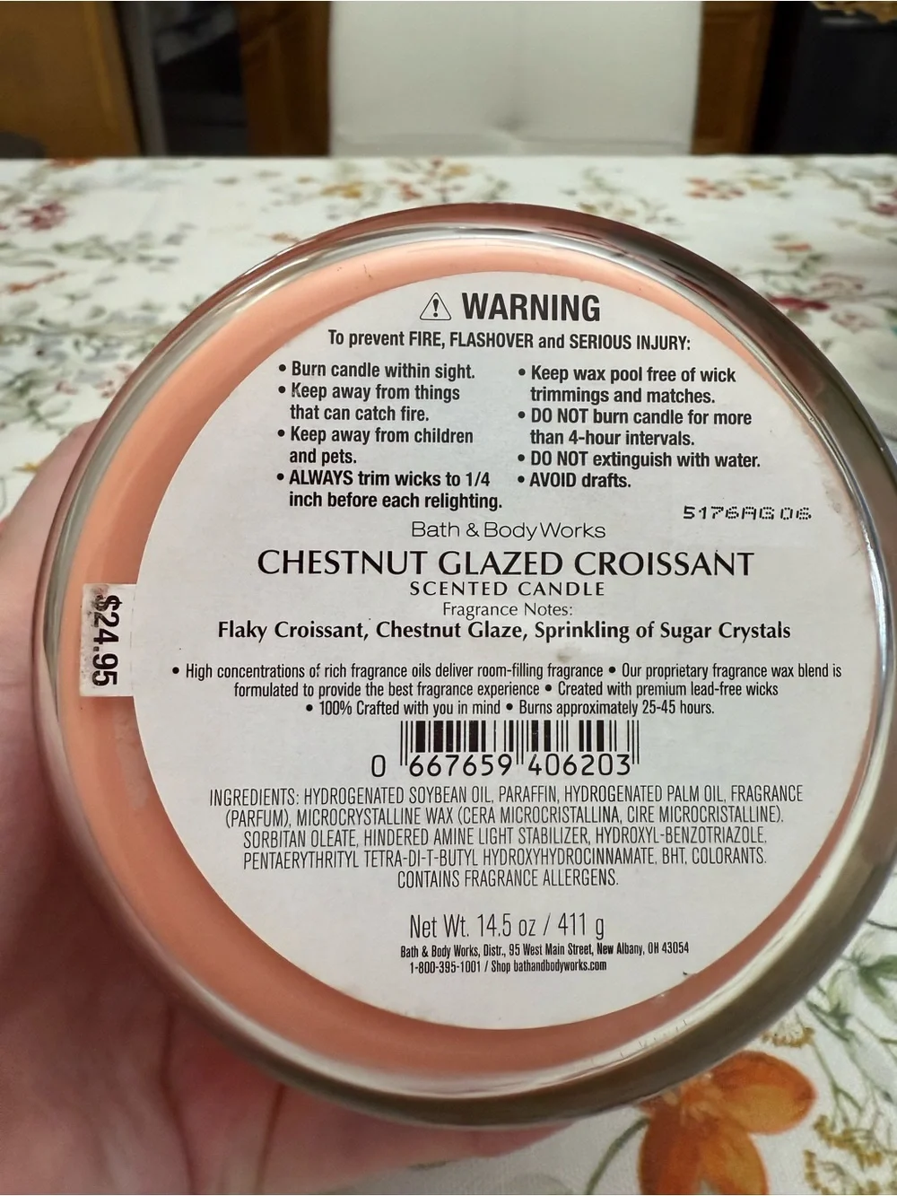 Bath & Body Works Chestnut Glazed Croissant Candle